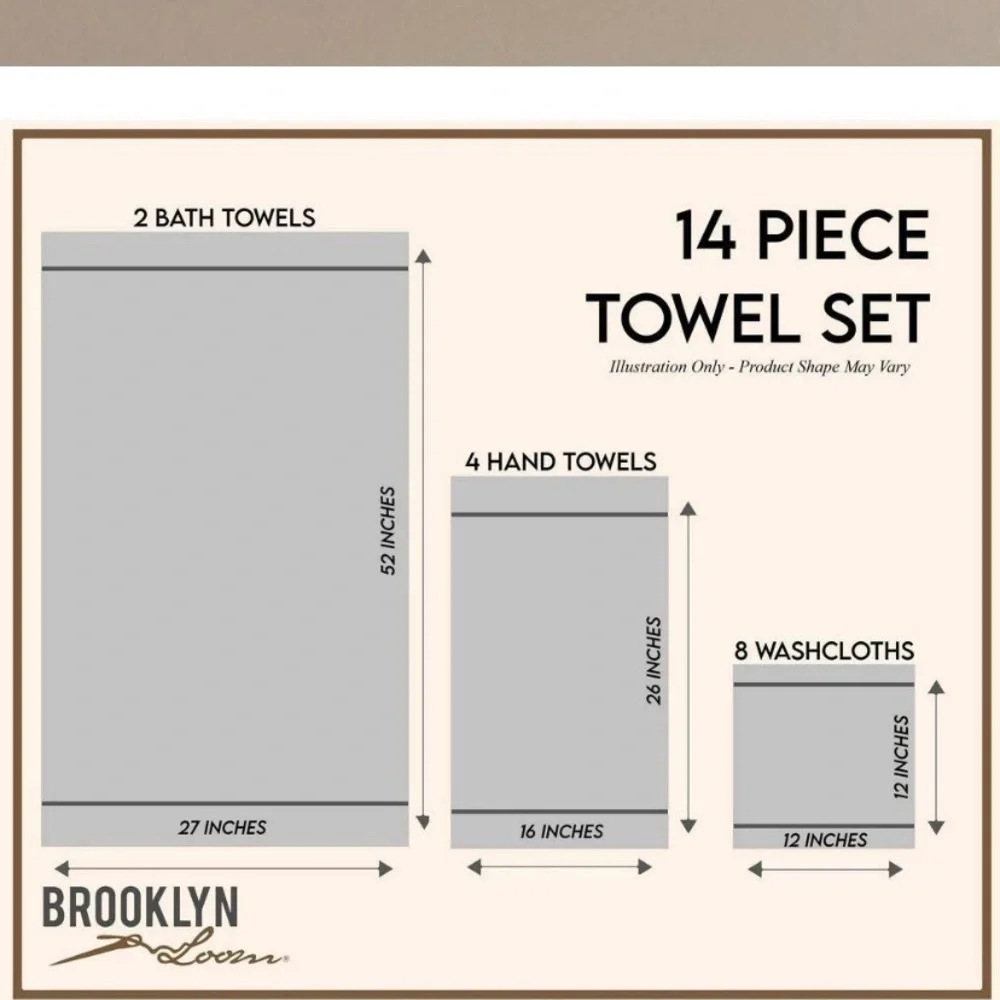 NEW Brooklyn Loom Striped 14pc striped bath set Striped Blue Towel Set